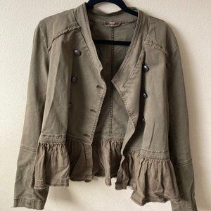 Free People Distressed Military Jacket